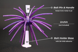T3 Pro Urchin Box Component Details including bait pin and handle, urchin, and bait holder base with 3M VHB adhesive