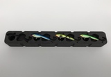Top view of FishMore Favorites Bar Tackle Insert fitting Moonshine Shiver Minnow SM03 lures