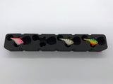 Top view of FishMore Favorites Bar Tackle Insert fitting Rapala Rippin' Rap size 4 lures in Plano 3500 size box