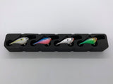 Top view of FishMore Favorites Bar Tackle Insert fitting Rapala Rippin' Rap size 5 lures in Plano 3500 size box