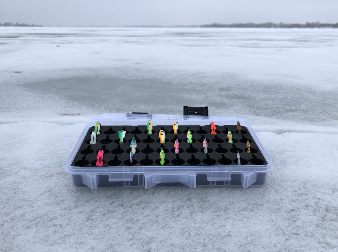 ice rigs tackle box Tungsten Fishing Jig Kit 8 ICE rod and reel combos depending on reel size HT Siberian Ice Box