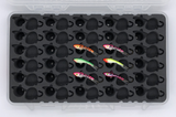 FishMore T3 Pro Tackle Box fitting Moonshine Shiver Minnow size SM02 lures in Plano 3700 size