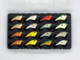 Top view of FishMore T3 Pro Tackle Box fitting Rapala OG Slim size OGS06 lures in Plano 3700 size