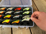 Hand removing lure tangle-free from FishMore T3 Pro Tackle Box fitting Rapala OG Slim size OGS06 lures in Plano 3700 size