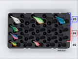 FishMore T3 Pro Tackle Box fitting Rapala Rippin' Rap size Combo 3/4/5 lures in Plano 3600 size