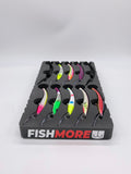 Side view of FishMore T3 Pro Tackle Box fitting Reef Runner RR800 lures in Plano 3700 size