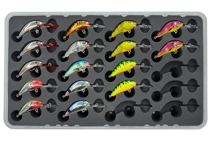 FishMore T3 Pro Tackle Box fitting Salmo Hornet size 5 lures in Plano 3700 size