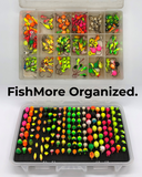 FishMore T3 Pro Tackle Box fitting jigs before and after in Plano 3600 size